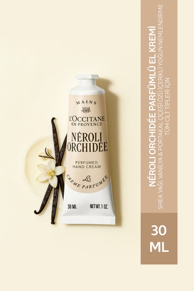کرم دست L'Occitane Néroli Orchidée مغذی و مرطوبکننده با کره شی، وانیل و عصاره شکوفه پرتقال 30 ml کرم دست L'Occitane Néroli Orchidée مغذی و مرطوبکننده با کره شی، وانیل و عصاره شکوفه پرتقال 30 ml