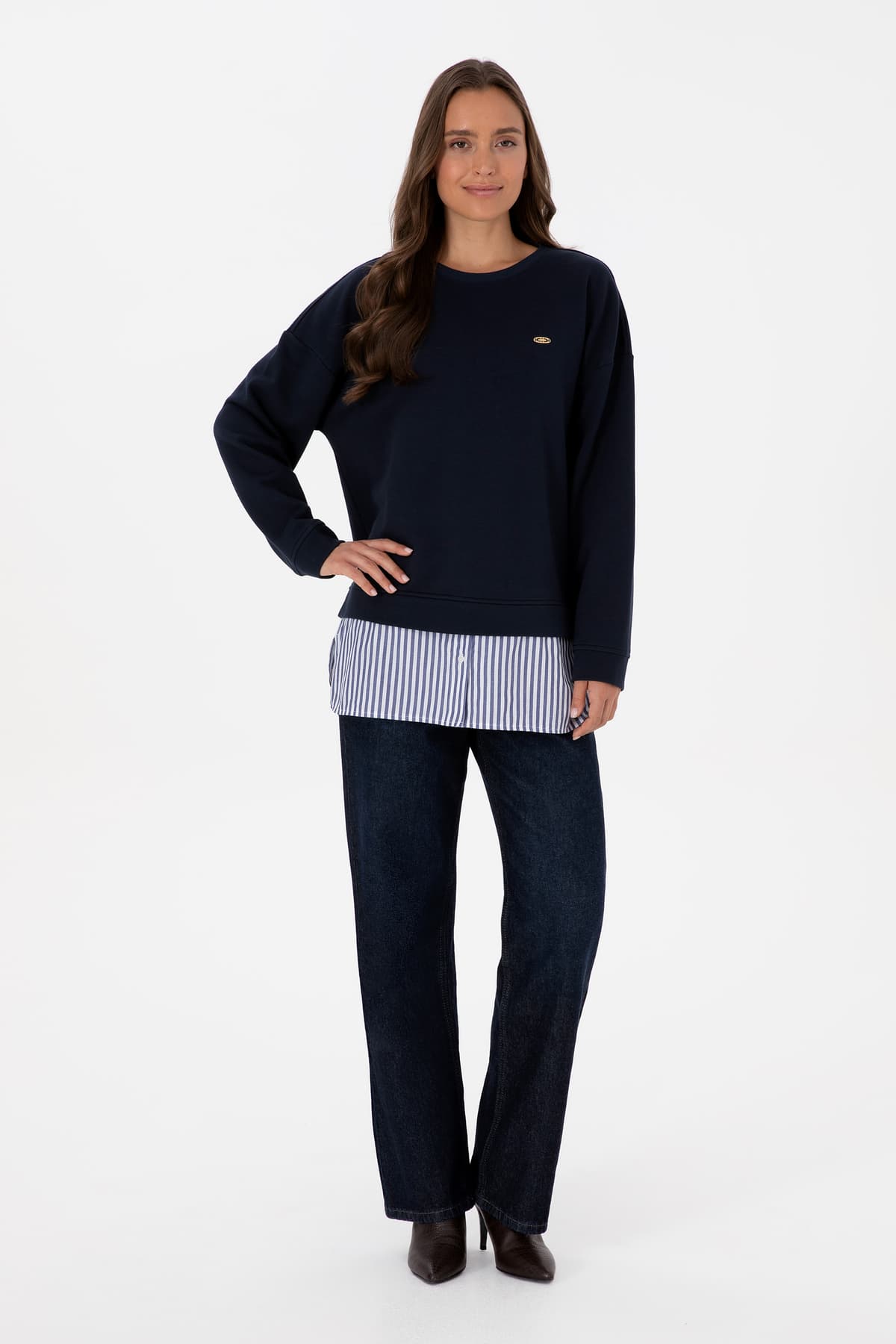 سویشرت زنانه U.S. Polo Assn. سرمهای یقه گرد با جزئیات مدل 50314211-VR033 سویشرت زنانه U.S. Polo Assn. سرمهای یقه گرد با جزئیات مدل 50314211-VR033