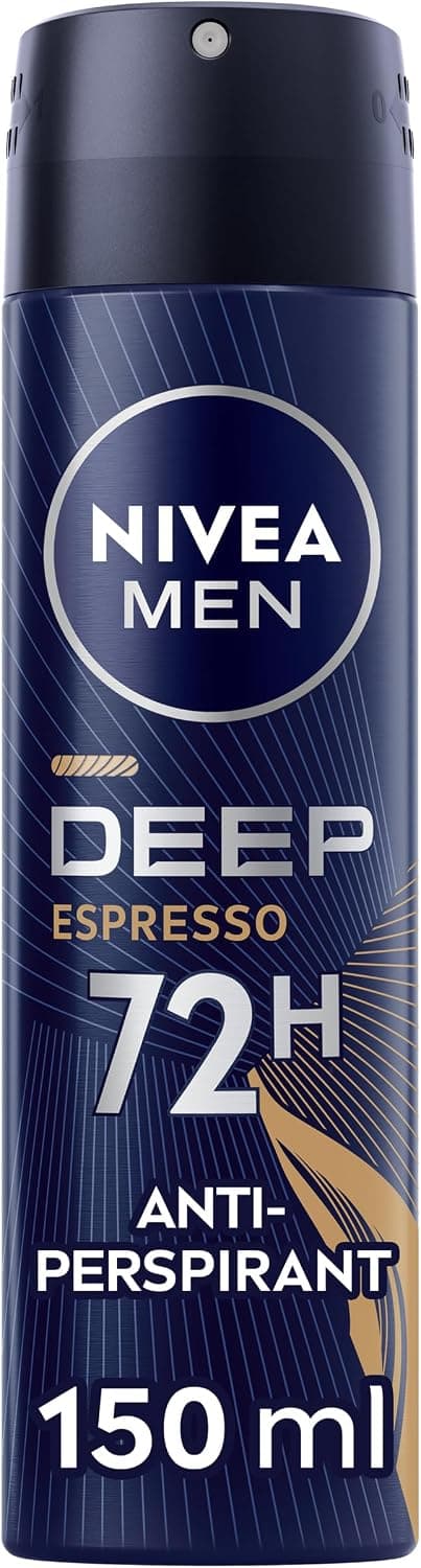 اسپری ضدتعریق مردانه NIVEA با محافظت 72h، DEEP Black Carbon آنتیباکتریال با رایحه اسپرسو 2x150ml اسپری ضدتعریق مردانه NIVEA با محافظت 72h، DEEP Black Carbon آنتیباکتریال با رایحه اسپرسو 2x150ml