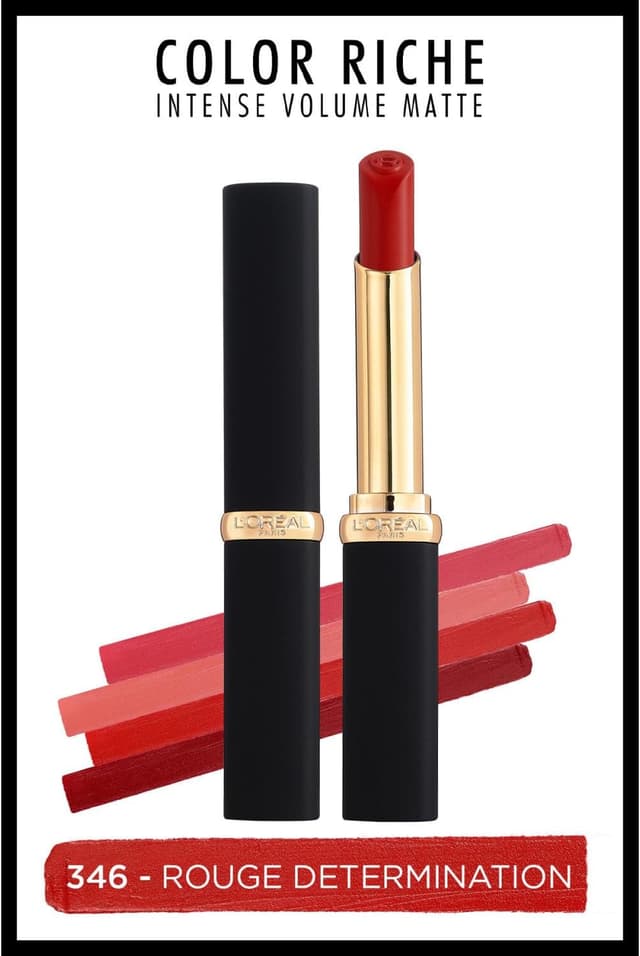 رژ لب مات L'Oreal Paris مدل Color Riche Intense Volume سری 346 Rouge Determination رژ لب مات L'Oreal Paris مدل Color Riche Intense Volume سری 346 Rouge Determination