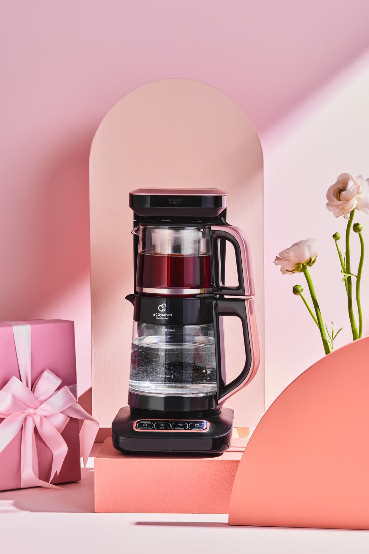 چایساز شیشهای Karaca هوشمند گویا Çaysever Robotea Pro Connect 4 in 1 چایساز شیشهای Karaca هوشمند گویا Çaysever Robotea Pro Connect 4 in 1