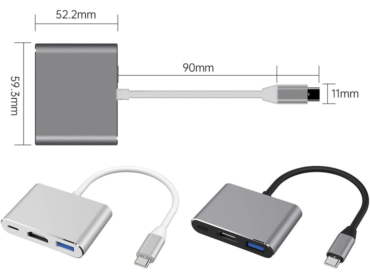 آداپتور Type-C 3in1 Coverzone با HDMI 4K و USB 3.0 مدل TC-23 آداپتور Type-C 3in1 Coverzone با HDMI 4K و USB 3.0 مدل TC-23