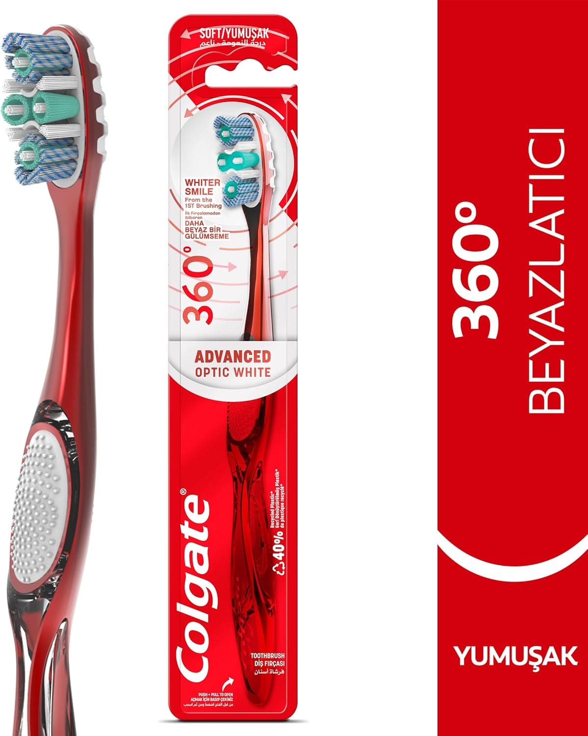 مسواک نرم سفیدکننده Colgate 360 با سفیدکنندگی نوری پیشرفته مسواک نرم سفیدکننده Colgate 360 با سفیدکنندگی نوری پیشرفته