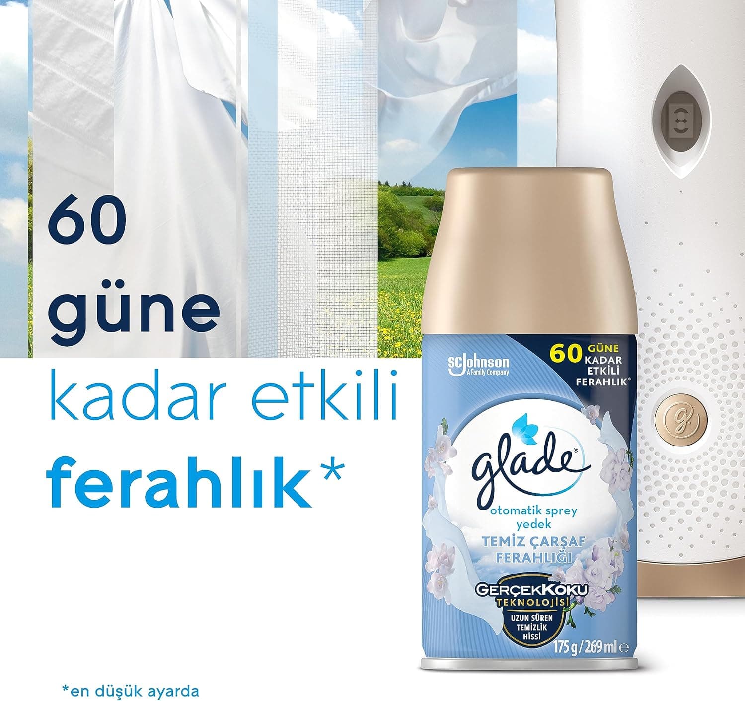 اسپری یدک خوشبوکننده خودکار Glade با رایحه ملحفه تمیز 60 روزه 1×269 mL اسپری یدک خوشبوکننده خودکار Glade با رایحه ملحفه تمیز 60 روزه 1×269 mL