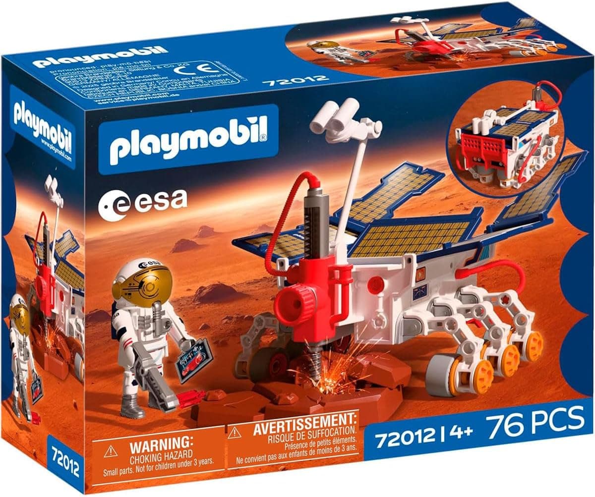 مجموعه اسباببازی فضایی کودکان PLAYMOBIL با فضانورد ESA، ربات مریخ، ایستگاه تحلیل و 3 نمونه سنگ، مناسب 4 سال به بالا، مدل 72014 مجموعه اسباببازی فضایی کودکان PLAYMOBIL با فضانورد ESA، ربات مریخ، ایستگاه تحلیل و 3 نمونه سنگ، مناسب 4 سال به بالا، مدل 72014