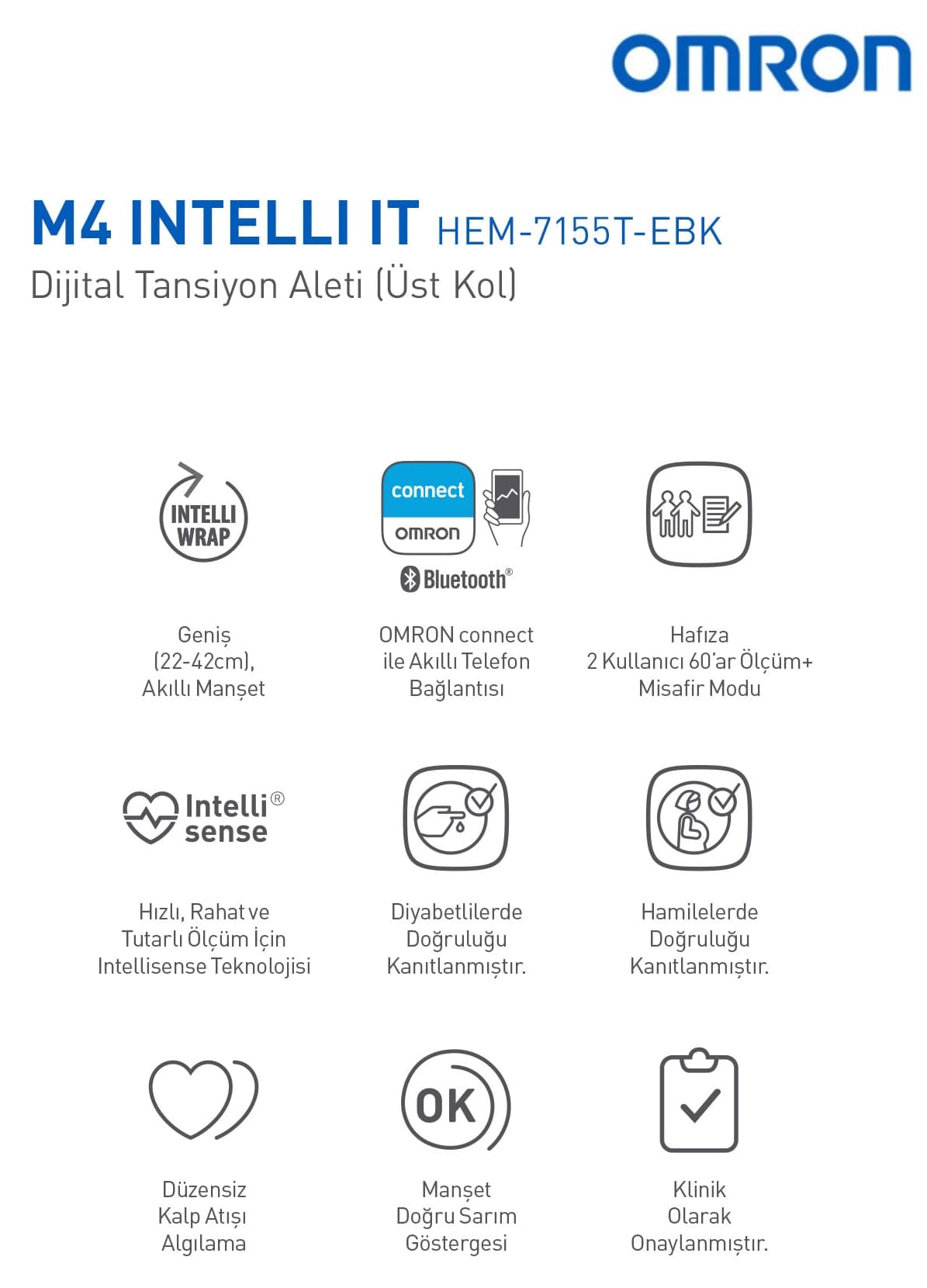 دستگاه فشارسنج بازویی Omron بلوتوث کاف هوشمند دو کاربره مدل M4 Intelli IT دستگاه فشارسنج بازویی Omron بلوتوث کاف هوشمند دو کاربره مدل M4 Intelli IT