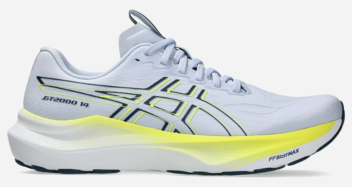 کفش دویدن مردانه Asics آبی زرد مدل GT-2000 14 1011C056-400 کفش دویدن مردانه Asics آبی زرد مدل GT-2000 14 1011C056-400