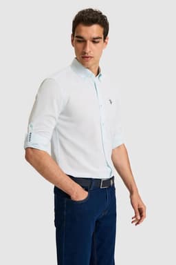 پیراهن مردانه آستینبلند ساده سبز U.S. POLO ASSN. مدل 50324660 VR016