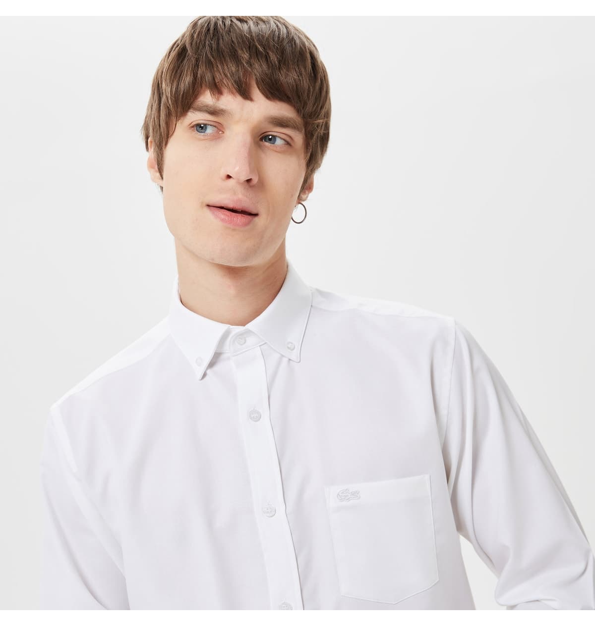 پیراهن مردانه Lacoste فیت معمولی یقه دکمهدار سفید پیراهن مردانه Lacoste فیت معمولی یقه دکمهدار سفید