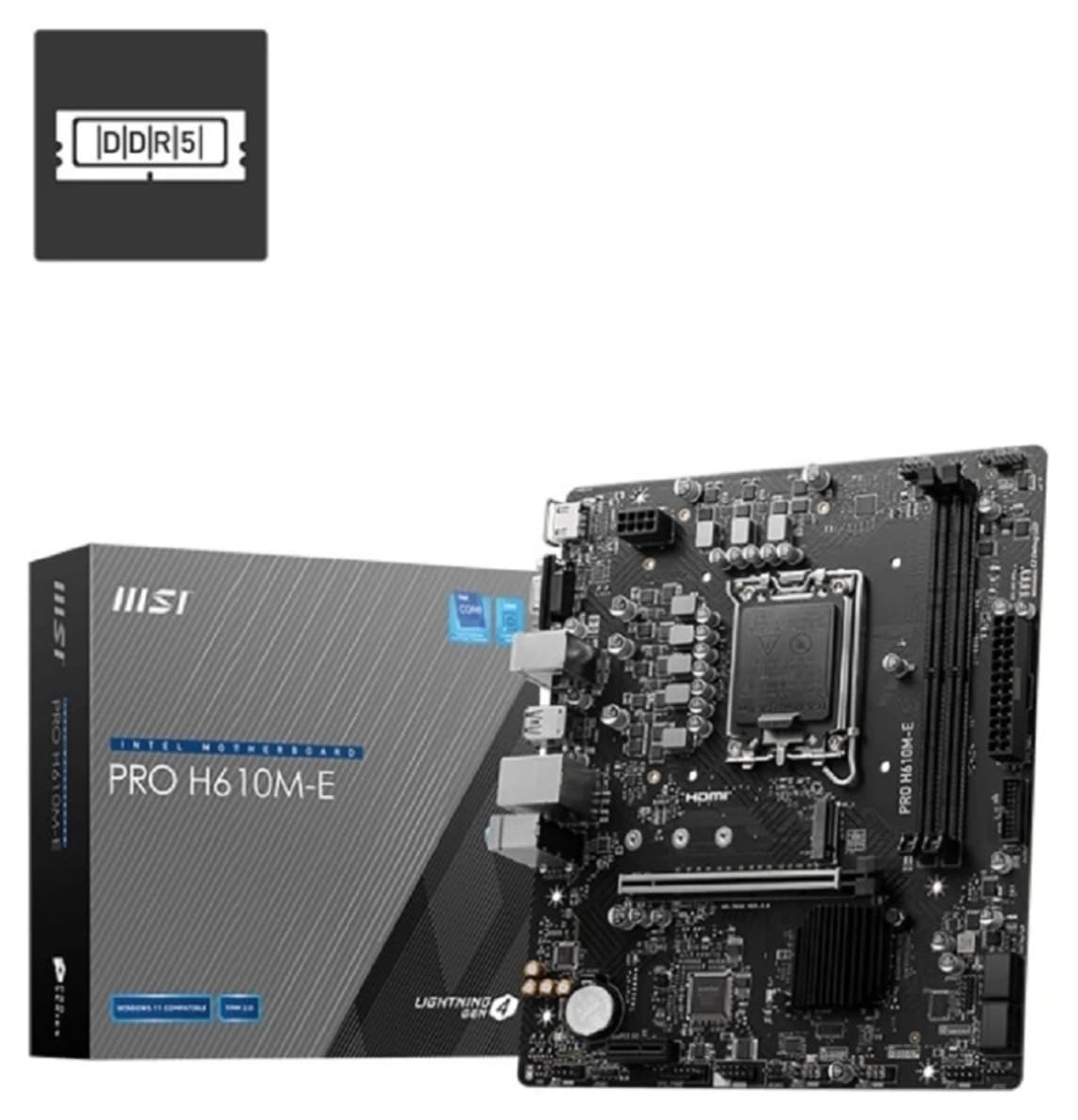 مادربرد MSI mATX با سوکت 1700 و DDR5 5600MHz مدل PRO H610M-E مادربرد MSI mATX با سوکت 1700 و DDR5 5600MHz مدل PRO H610M-E
