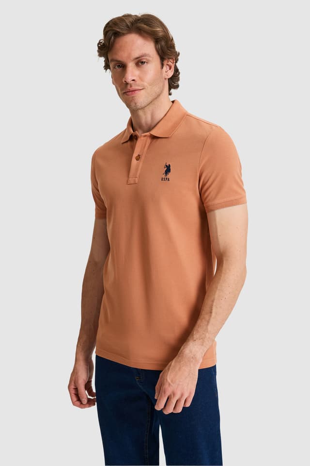 تیشرت مردانه U.S. Polo Assn. اسلیم فیت یقه پولو گلبهی ساده مدل 50326920-VR026 تیشرت مردانه U.S. Polo Assn. اسلیم فیت یقه پولو گلبهی ساده مدل 50326920-VR026