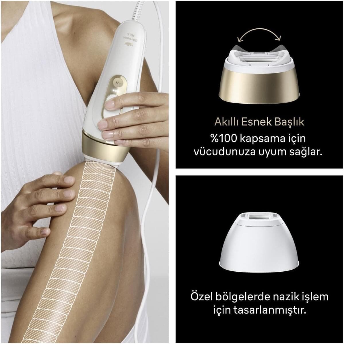 دستگاه حذف مو IPL Braun Silk·expert Pro 5 مدل PL5221 سفید طلایی دستگاه حذف مو IPL Braun Silk·expert Pro 5 مدل PL5221 سفید طلایی