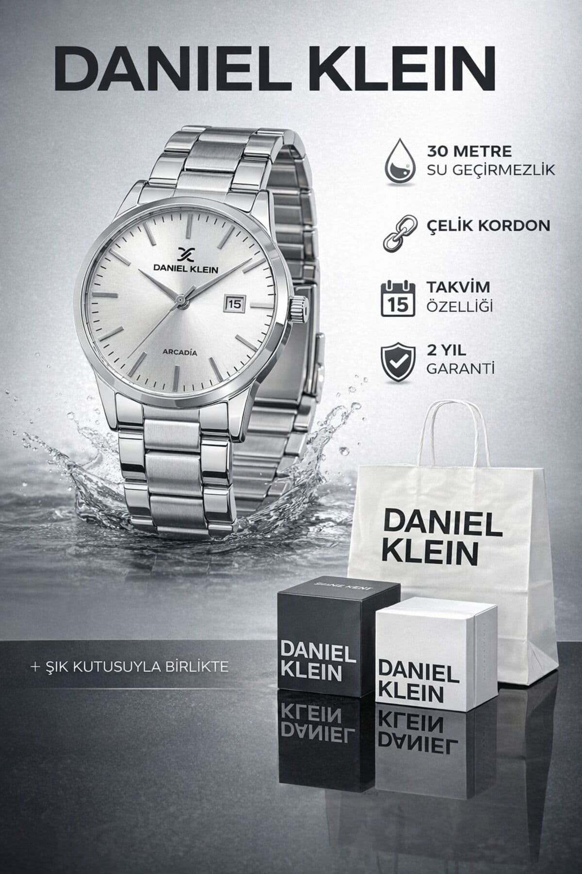 ساعت مچی مردانه Daniel Klein بند استیل تقویمدار ضد آب 30 Mt ساعت مچی مردانه Daniel Klein بند استیل تقویمدار ضد آب 30 Mt