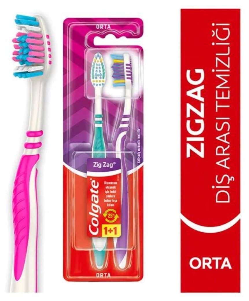 مسواک Colgate سری Zigzag با سختی متوسط 1+1 مسواک Colgate سری Zigzag با سختی متوسط 1+1