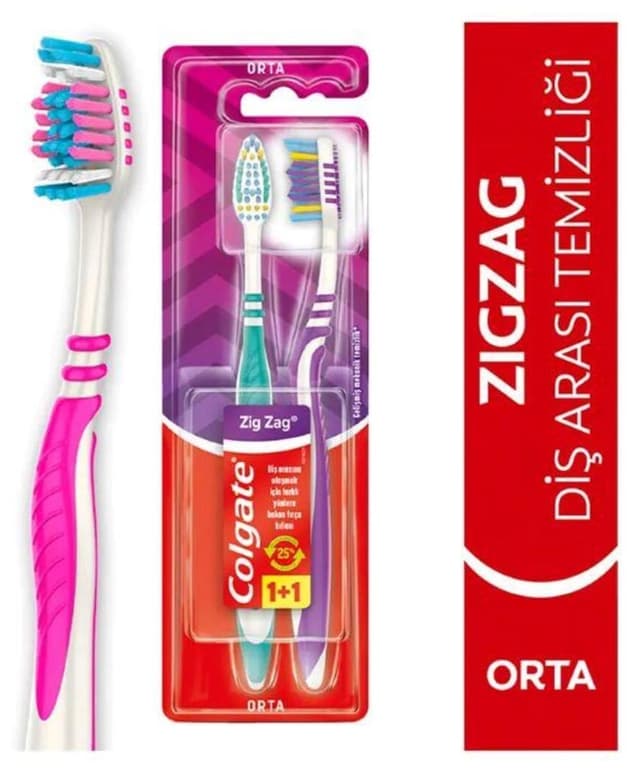 مسواک Colgate سری Zigzag با سختی متوسط 1+1 مسواک Colgate سری Zigzag با سختی متوسط 1+1