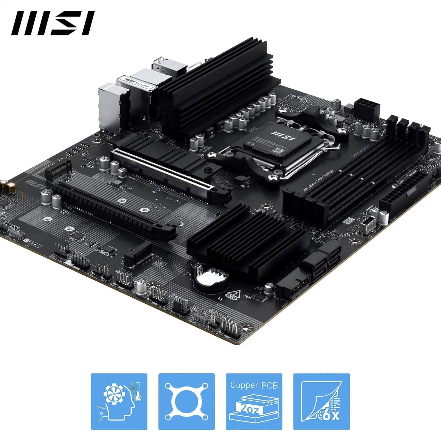 مادربرد MSI با سوکت AM5 و حافظه DDR5 مدل PRO B840-S EVO WIFI6E ATX مادربرد MSI با سوکت AM5 و حافظه DDR5 مدل PRO B840-S EVO WIFI6E ATX