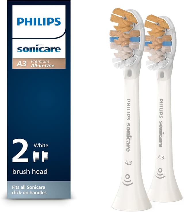 سری یدکی مسواک Philips Sonicare همهکاره A3 سفید 2 عدد مدل HX9092/65 سری یدکی مسواک Philips Sonicare همهکاره A3 سفید 2 عدد مدل HX9092/65