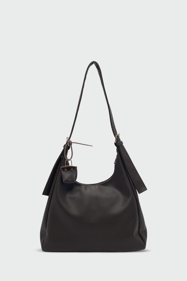 کیف دوشی افتاده Shule Bags با آویز Guts قهوهای کیف دوشی افتاده Shule Bags با آویز Guts قهوهای