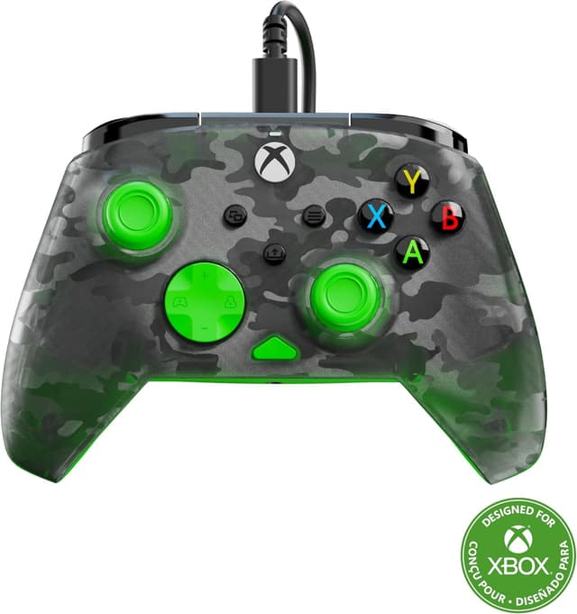 دسته بازی سیمی Turtle Beach مدل Rematch Core Ghost مشکی استتاری/سبز، دارای مجوز برای Xbox Series X و S، Xbox One و Windows PCs دسته بازی سیمی Turtle Beach مدل Rematch Core Ghost مشکی استتاری/سبز، دارای مجوز برای Xbox Series X و S، Xbox One و Windows PCs
