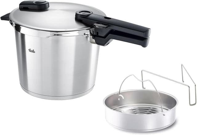 بخارپز زودپز Fissler Vitaquick Premium نقرهای 6 Litre بخارپز زودپز Fissler Vitaquick Premium نقرهای 6 Litre