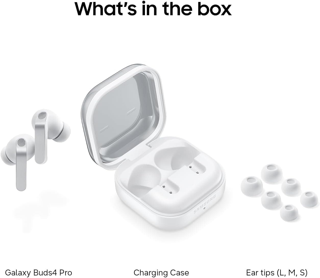 ایرفون بیسیم Samsung مدل Galaxy Buds 4 Pro سفید با حذف نویز ایرفون بیسیم Samsung مدل Galaxy Buds 4 Pro سفید با حذف نویز