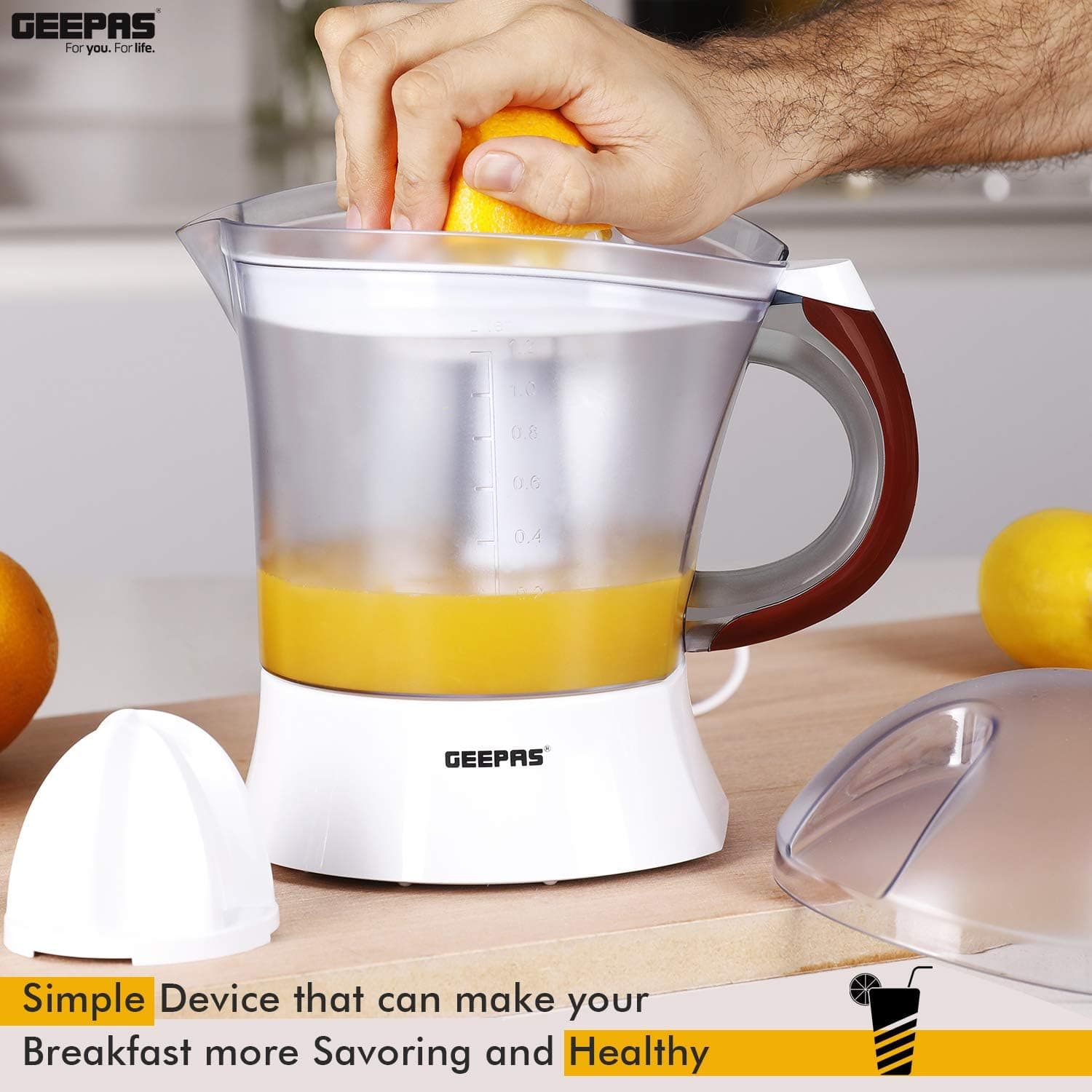 آبمیوهگیری مرکبات Geepas 25 Watt با 2 مخروط و ظرفیت 1.2 Liter آبمیوهگیری مرکبات Geepas 25 Watt با 2 مخروط و ظرفیت 1.2 Liter