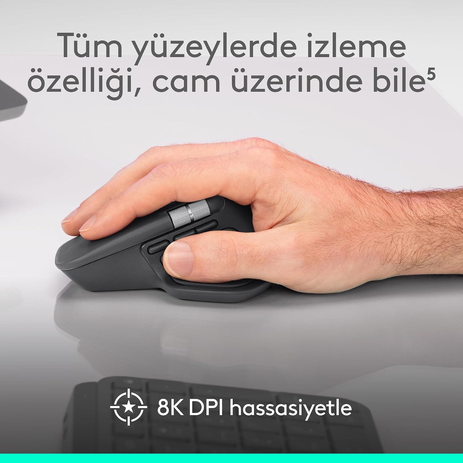 ماوس بیسیم Logitech با بازخورد لمسی مدل MX Master 4، بلوتوث، اسکرول فوقسریع، چنددستگاهی، 8000 DPI، حسگر نوری، بیصدا، خاکستری روشن ماوس بیسیم Logitech با بازخورد لمسی مدل MX Master 4، بلوتوث، اسکرول فوقسریع، چنددستگاهی، 8000 DPI، حسگر نوری، بیصدا، خاکستری روشن