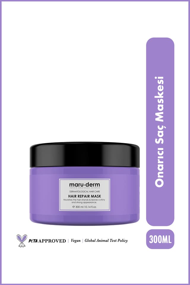 ماسک مو ترمیمکننده Maru.Derm مناسب موهای آسیبدیده و ضعیف 300 ml ماسک مو ترمیمکننده Maru.Derm مناسب موهای آسیبدیده و ضعیف 300 ml