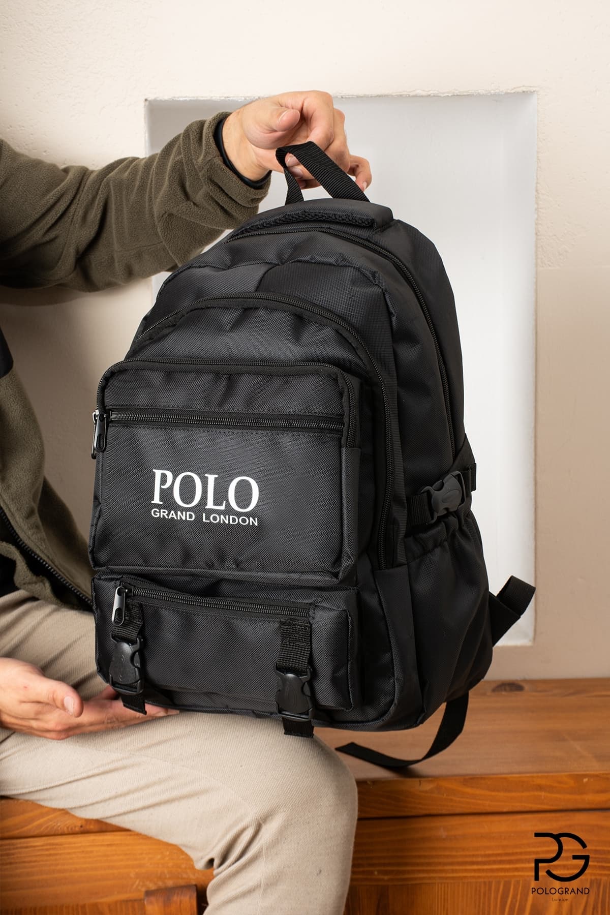 کولهپشتی یونیسکس POLOGRAND London چندجیبی حجم بالا ضدآب ارتوپدی ورزشی لپتاپ کولهپشتی یونیسکس POLOGRAND London چندجیبی حجم بالا ضدآب ارتوپدی ورزشی لپتاپ