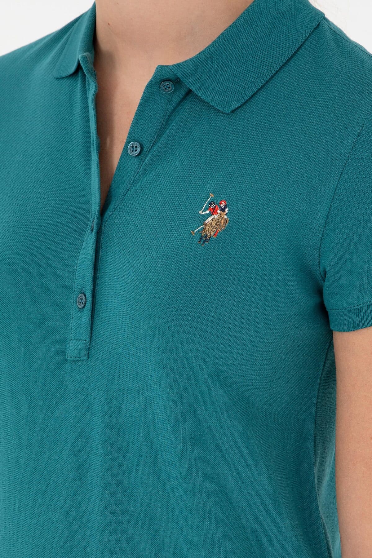 تیشرت زنانه U.S. Polo Assn. یقه پلو سبز تیره مدل 50280067-VR101 تیشرت زنانه U.S. Polo Assn. یقه پلو سبز تیره مدل 50280067-VR101