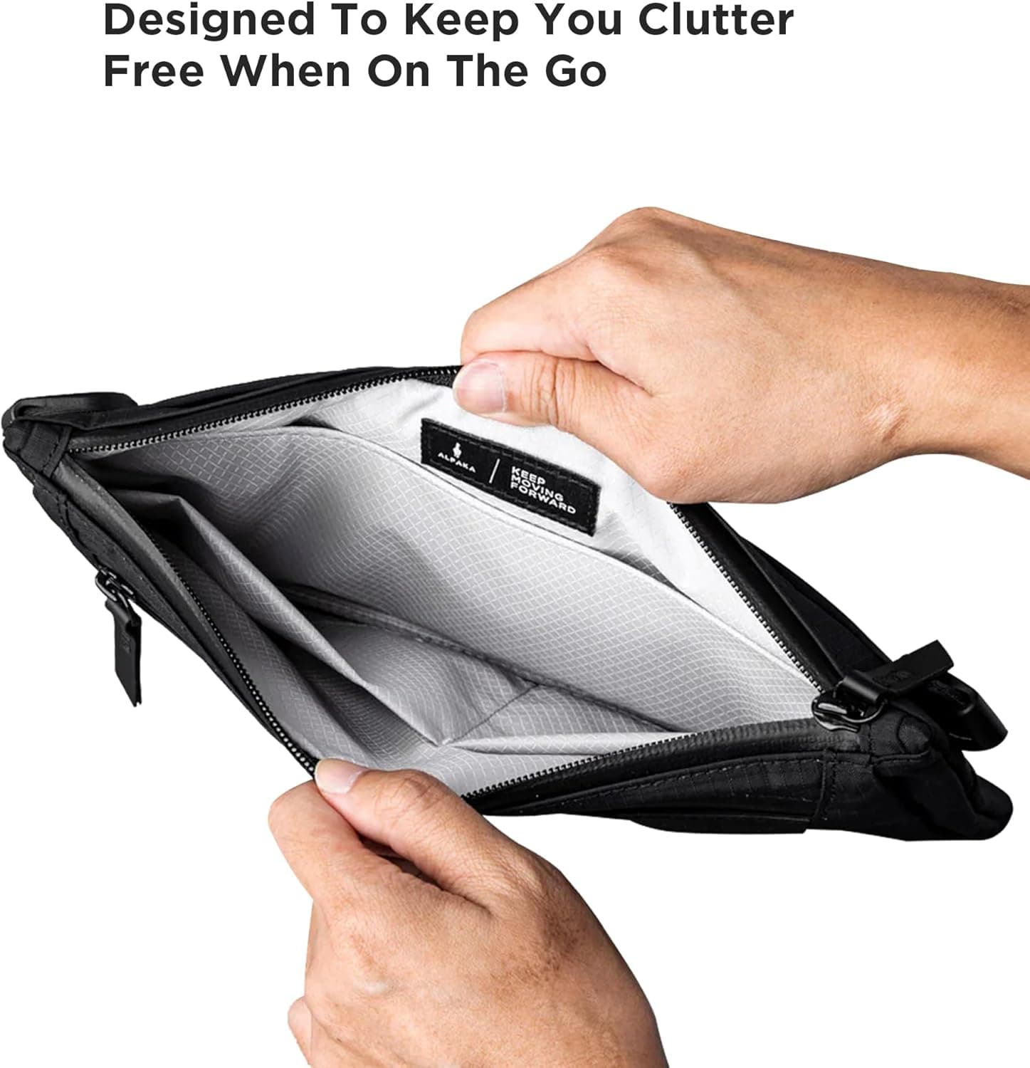 کیف دوشی مردانه ALPAKA مدل Zip Pouch Max V2 مشکی با کیف پول زیپدار کیف دوشی مردانه ALPAKA مدل Zip Pouch Max V2 مشکی با کیف پول زیپدار