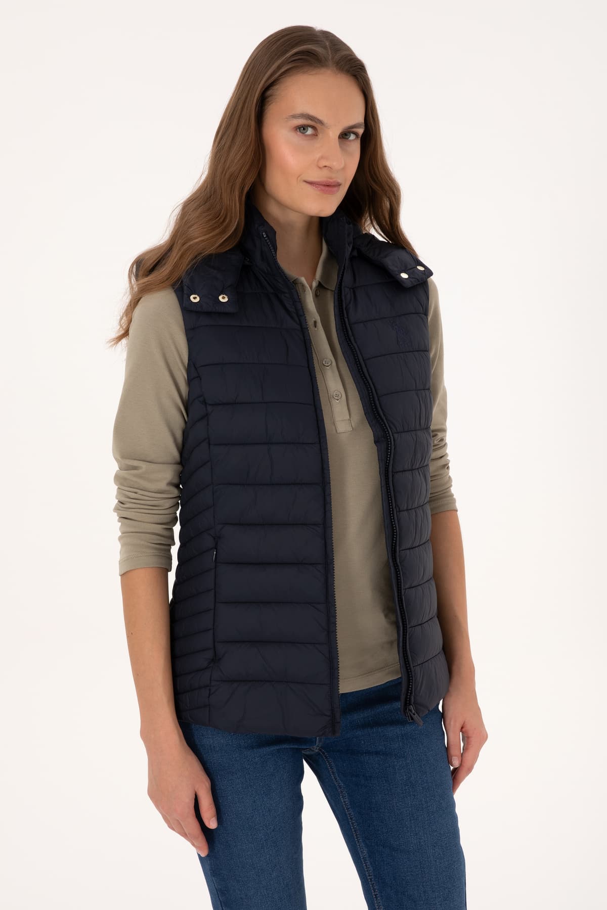جلیقه زنانه U.S. Polo Assn. سرمهای مدل 50307992-VR033 جلیقه زنانه U.S. Polo Assn. سرمهای مدل 50307992-VR033