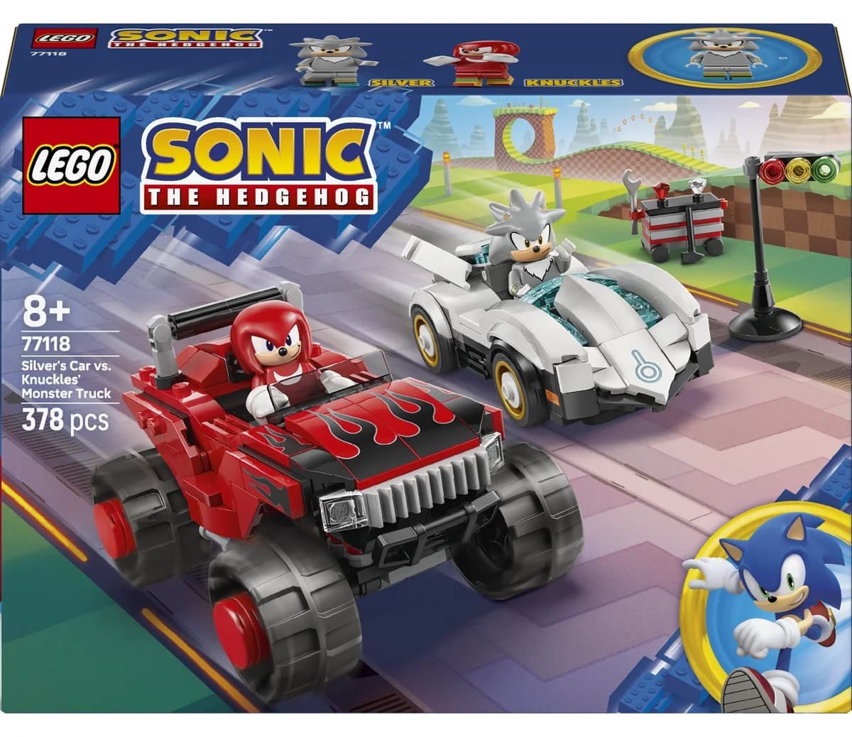 لگو Sonic Silver's Car مقابل Knuckles' Monster Truck مدل 77118 لگو Sonic Silver's Car مقابل Knuckles' Monster Truck مدل 77118