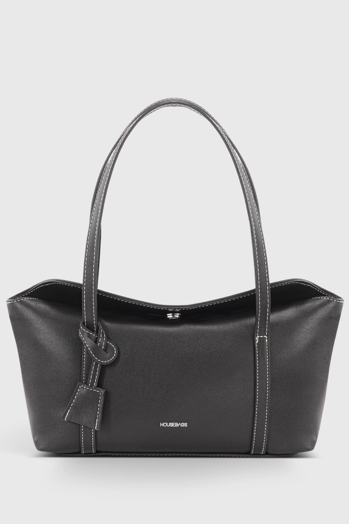 کیف دوشی زنانه Housebags بولینگ با درپوش مشکی مدل 270 کیف دوشی زنانه Housebags بولینگ با درپوش مشکی مدل 270