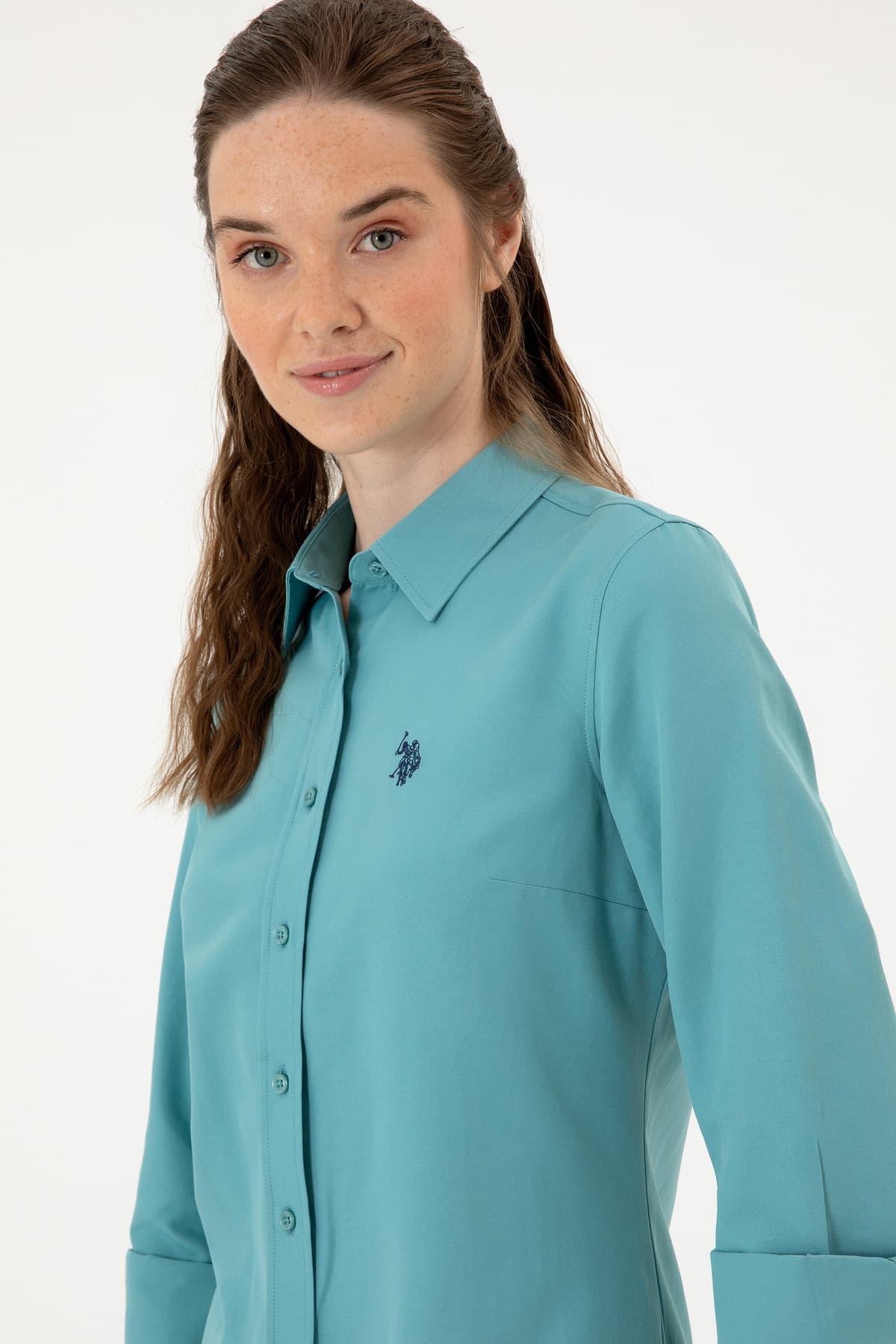 پیراهن زنانه U.S. Polo Assn. نعنایی آستین بلند بیسیک مدل 50316711-VR152 پیراهن زنانه U.S. Polo Assn. نعنایی آستین بلند بیسیک مدل 50316711-VR152