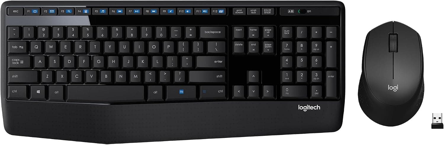 ست کیبورد و ماوس بیسیم Logitech مدل MK345، کیبورد فولسایز، چیدمان عربی، مشکی ست کیبورد و ماوس بیسیم Logitech مدل MK345، کیبورد فولسایز، چیدمان عربی، مشکی