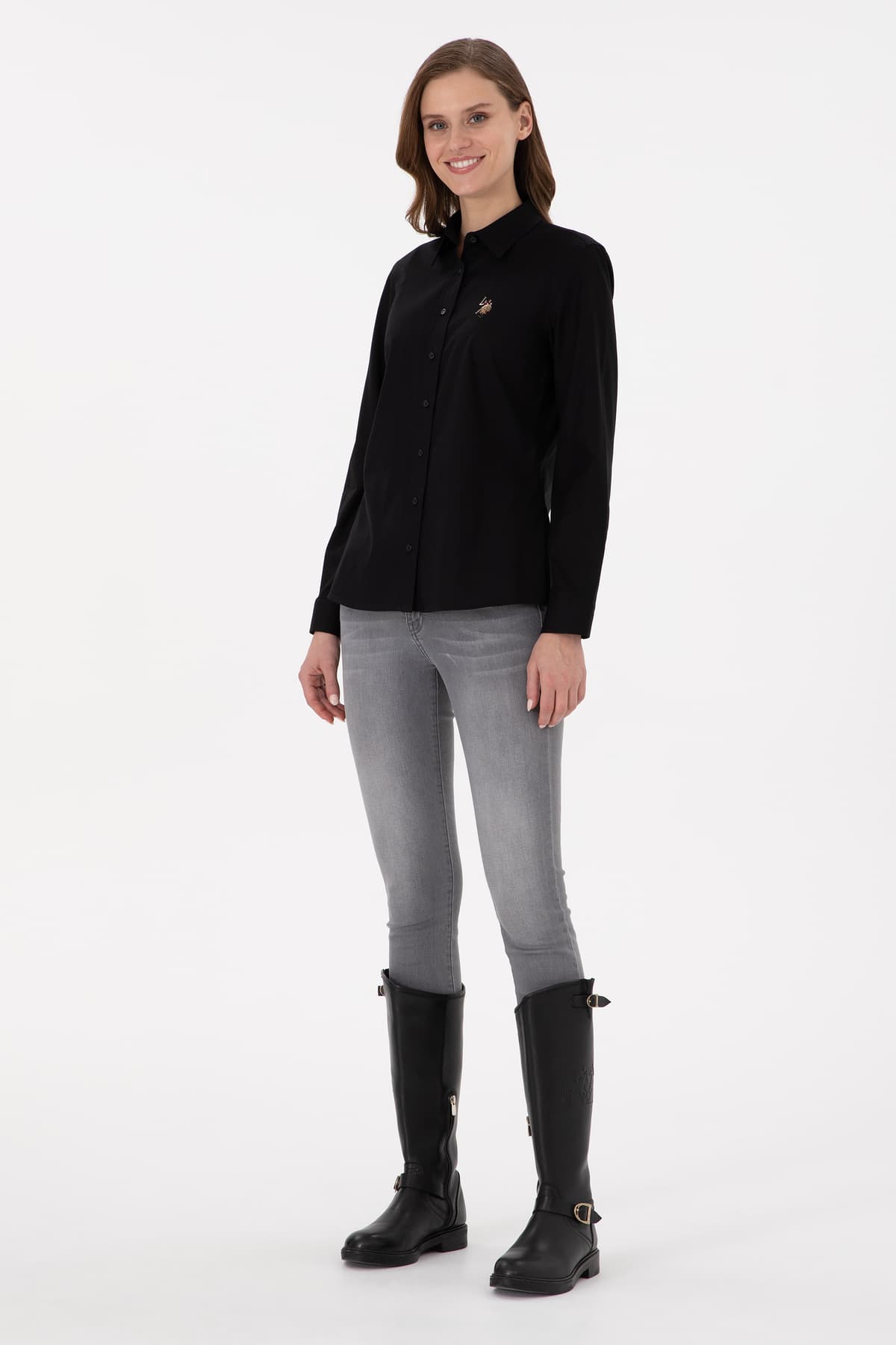 پیراهن زنانه U.S. Polo Assn. مشکی آستین بلند بیسیک مدل 50295710-VR046 پیراهن زنانه U.S. Polo Assn. مشکی آستین بلند بیسیک مدل 50295710-VR046