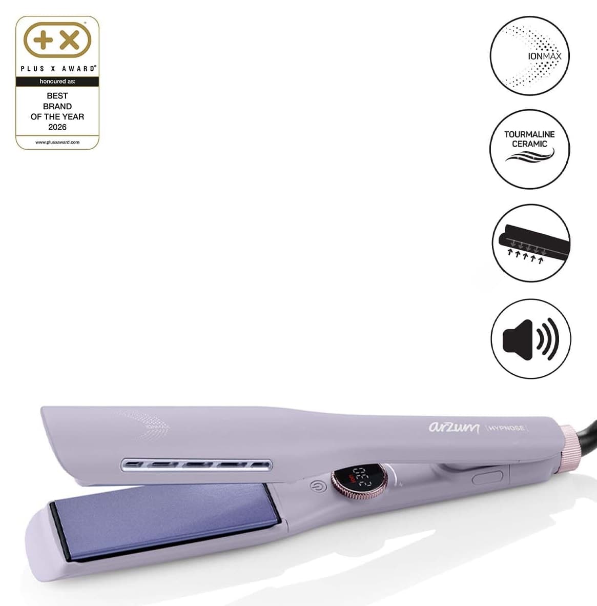 صافکننده مو Arzum صفحه پهن یونی بنفش مدل Hypnose Ionmax AR5111 صافکننده مو Arzum صفحه پهن یونی بنفش مدل Hypnose Ionmax AR5111