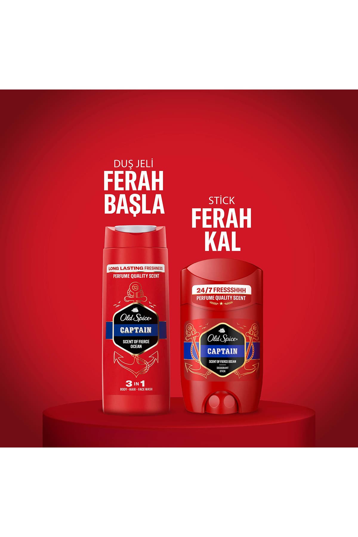 ست هدیه مردانه سفری Old Spice شامل دئودورانت استیکی 50ml و شامپو و ژل حمام 90ml مدل Captain ست هدیه مردانه سفری Old Spice شامل دئودورانت استیکی 50ml و شامپو و ژل حمام 90ml مدل Captain