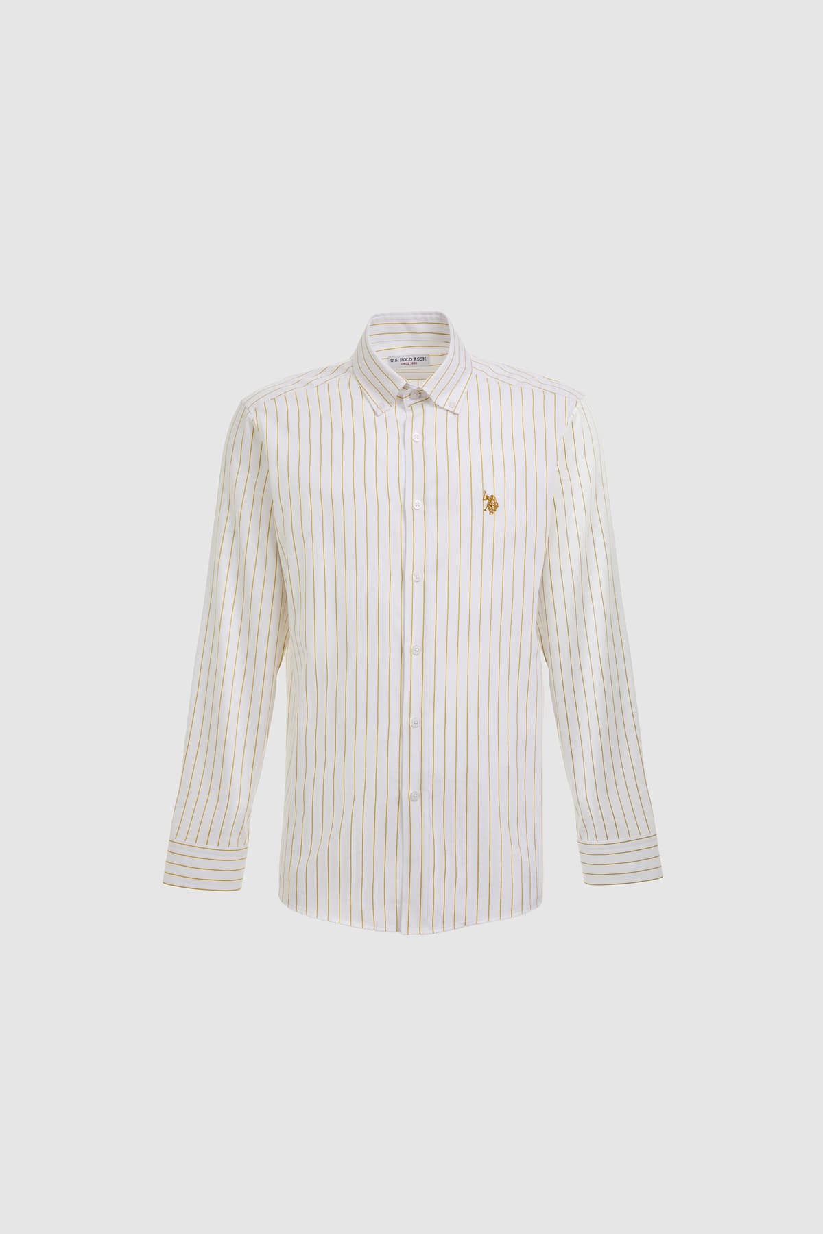 پیراهن مردانه U.S. Polo Assn. آستین بلند راهراه سبز زیتونی مدل 50324745-VR235 پیراهن مردانه U.S. Polo Assn. آستین بلند راهراه سبز زیتونی مدل 50324745-VR235
