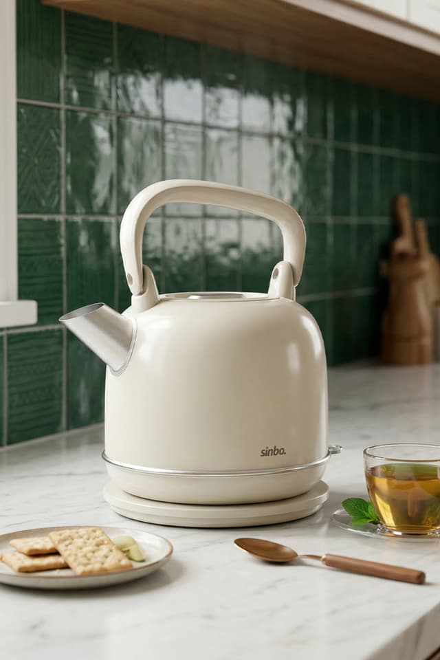 کتری برقی بژ رترو Sinbo استیل ضدزنگ 2.2L بیسیم 360° با توان 1800W مدل SK-8035 کتری برقی بژ رترو Sinbo استیل ضدزنگ 2.2L بیسیم 360° با توان 1800W مدل SK-8035