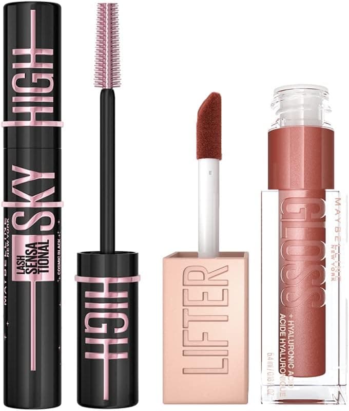 ست آرایشی Maybelline ریمل Cosmic Black و لیپ گلاس Lifter Gloss مدل 016 زنگاری ست آرایشی Maybelline ریمل Cosmic Black و لیپ گلاس Lifter Gloss مدل 016 زنگاری