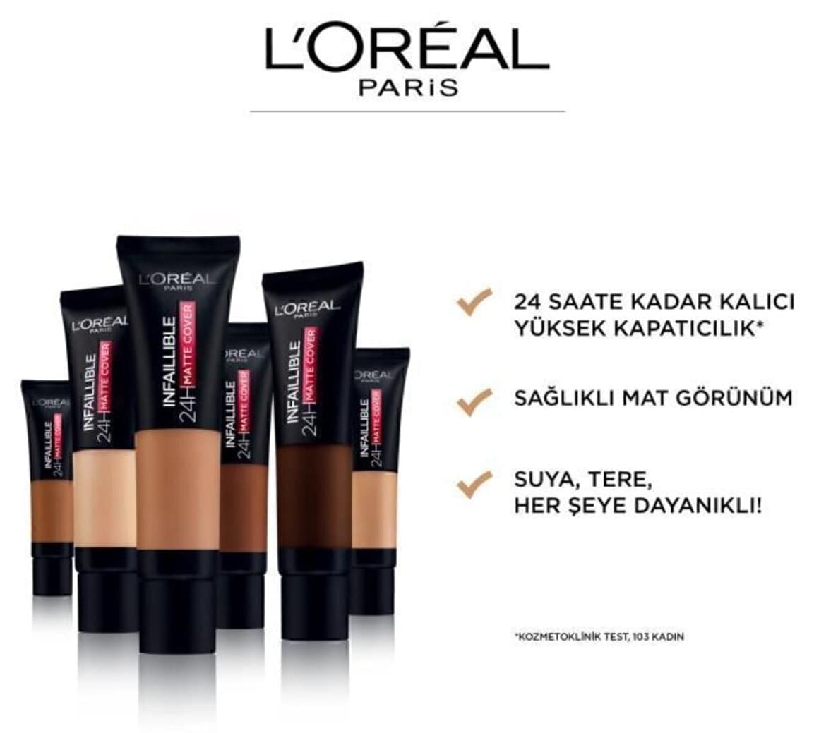فاندیشن L'Oreal Paris Infaillible Matte Cover با پوشش بالا 200 طلایی شنی فاندیشن L'Oreal Paris Infaillible Matte Cover با پوشش بالا 200 طلایی شنی