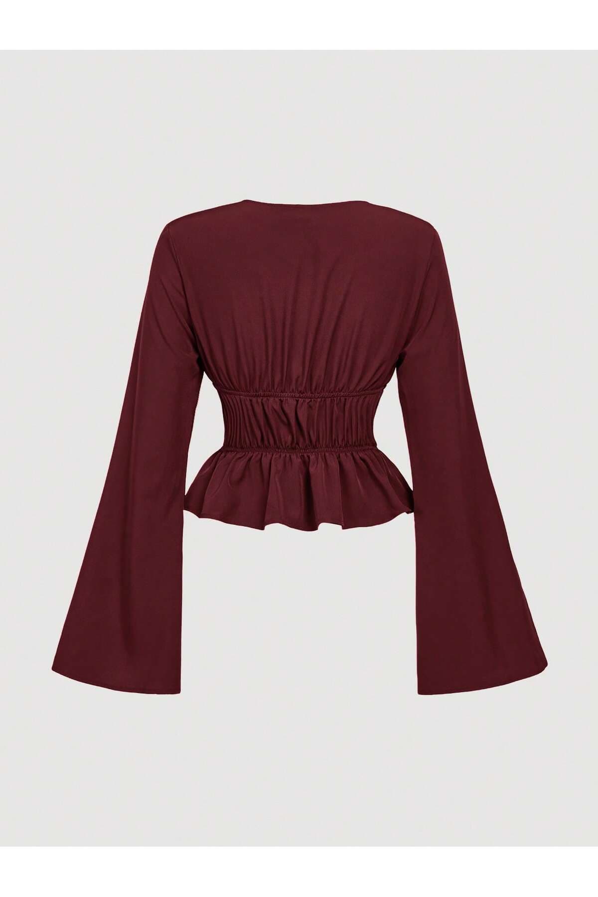 بلوز زنانه meren like your style یقه هفت کمر چیندار بنددار آستینبلند مدل Bluz1212 بلوز زنانه meren like your style یقه هفت کمر چیندار بنددار آستینبلند مدل Bluz1212