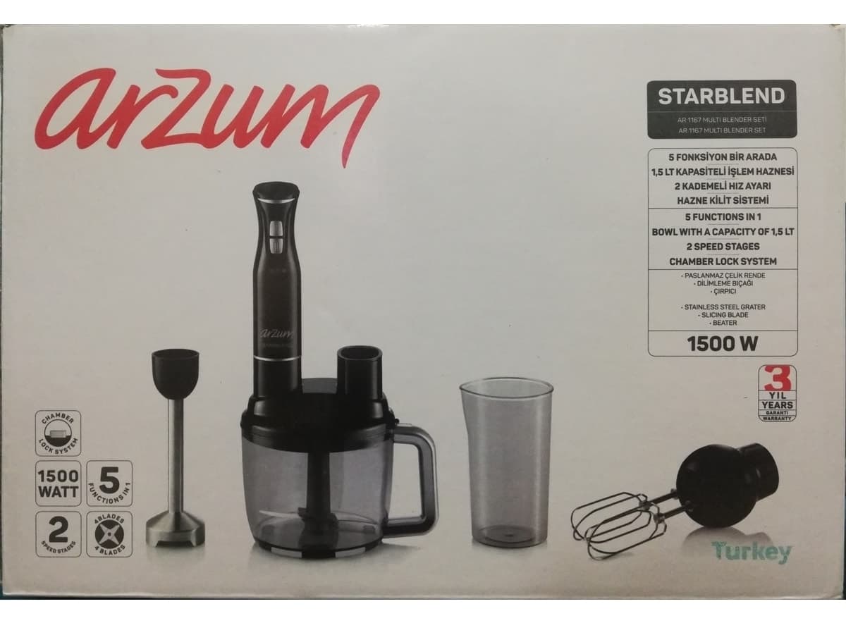 ست بلندر چندکاره Arzum Starblend مدل Ar-1167 ست بلندر چندکاره Arzum Starblend مدل Ar-1167