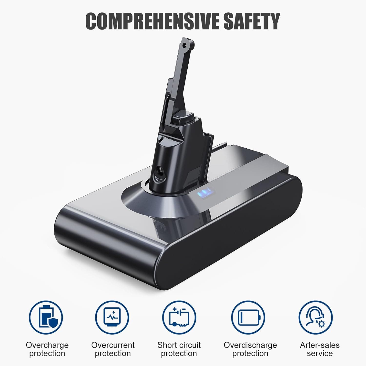 باتری جایگزین جاروبرقی Vunzo با ظرفیت 8000 mAh مناسب Dyson V8 باتری جایگزین جاروبرقی Vunzo با ظرفیت 8000 mAh مناسب Dyson V8