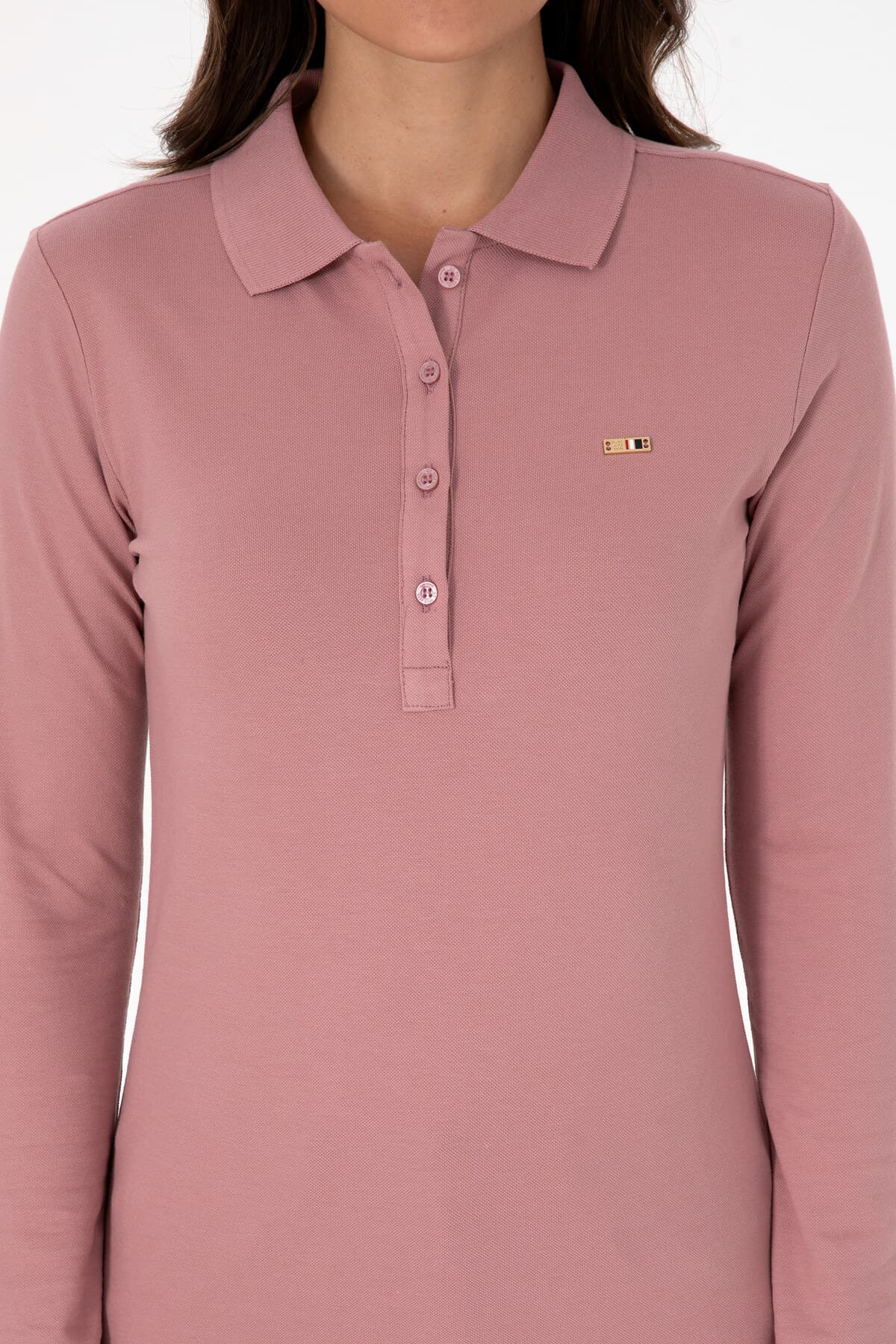 سویشرت زنانه U.S. Polo Assn. یقه پولو ساده صورتی چرک مدل 50313593-VR221 سویشرت زنانه U.S. Polo Assn. یقه پولو ساده صورتی چرک مدل 50313593-VR221