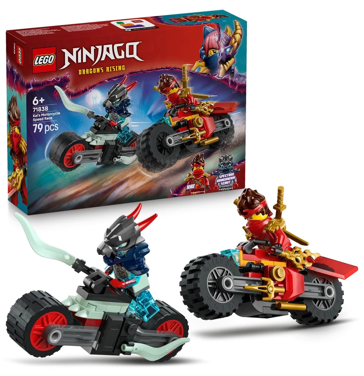 لگو NINJAGO مسابقه سرعت موتورسیکلت Kai مدل 71838 79 قطعه لگو NINJAGO مسابقه سرعت موتورسیکلت Kai مدل 71838 79 قطعه