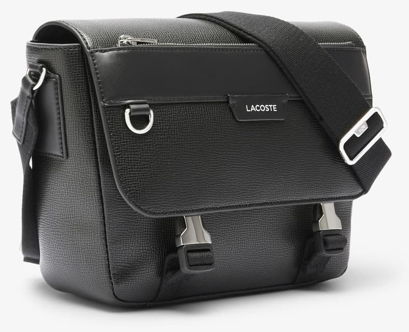 کیف دوشی یونیسکس Lacoste چرمی مشکی کیف دوشی یونیسکس Lacoste چرمی مشکی