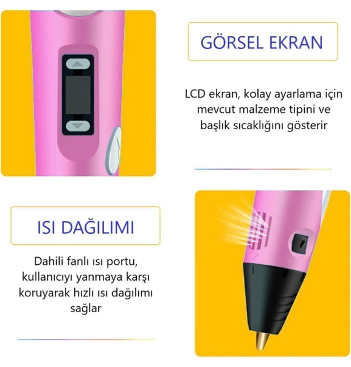 قلم 3D SolinpaTech صورتی و چندرنگ با 59 متر فیلامنت و کابل USB قلم 3D SolinpaTech صورتی و چندرنگ با 59 متر فیلامنت و کابل USB